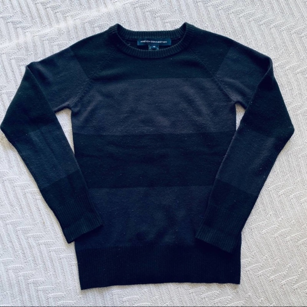 French Connection dark plum striped sweater